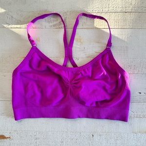 Cascade Sport Fuchsia Nylon Cinched Chest Sports Bra sz: Large